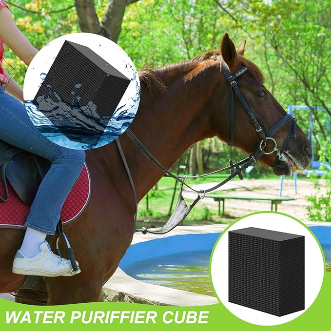 8 Pcs Aquarium Cube Filter Activated Carbon Aquarium Filter Water Filter for Fish Tank 4 x 4 x 2 Inch Cube Honeycomb Structure Charcoal Deodorant for Ponds Pools Horses Stock Tank Filtration