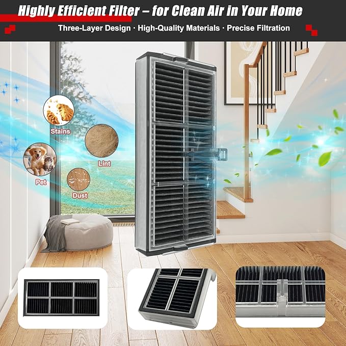 Accessories Kit for Dreame L10s Pro Ultra Heat / L10s Ultra Gen 2 / X30 Ultra Robot Vacuum, 2 Main Brushes, 4 HEPA Filters, 4 Mop Pads, 4 Vacuum Bags, 6 Side Brushes, 1 Cleaning Brush