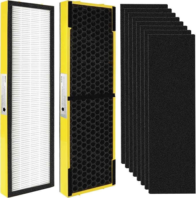 【Upgraded】 FLT4825 HEPA Filter B Pet Replacement Compatible with G-Guardian Air Purifier AC4825 AC4825E AC4300 AC4800 AC4900 AC4850,2 True H13 HEPA with Activated Carbon Filter+8 Pre-Filters,#FLT4825