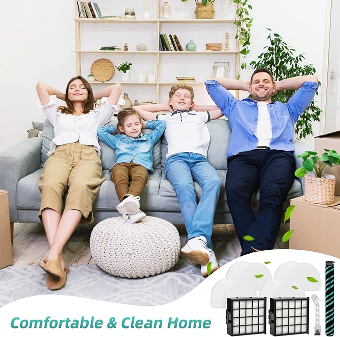 AZ4002 AZ4000 AZ4000C Filter Replacement Parts for Shark Power Detect Pro Max Upright Vacuum Cleaner -1 Roller Brush 2 HEPA Filters 4 Foam & Felt Filters 1 Cleaning Brush