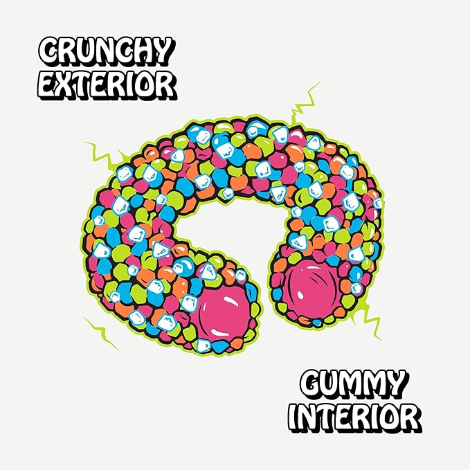 Rotten Sour Gummy Cruncheez - Low Sugar, Low Calorie, 5g Gut-Friendly Prebiotic Fiber, Gluten Free Candy, No Artificial Dyes - 5.3 oz Share Pack [2 Pack]