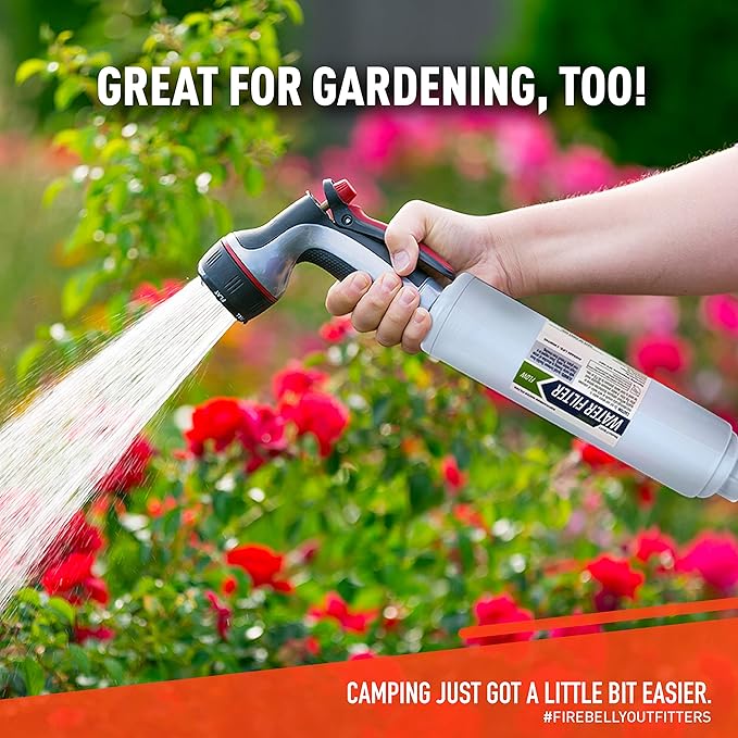 Firebelly Outfitter RV Water Filter, Pressure Regulator Kit - RV Essentials, Camper Accessories for Inside/Outside - Camping Must Haves - Inline Fresh Drinking Hose Filtration System Supplies