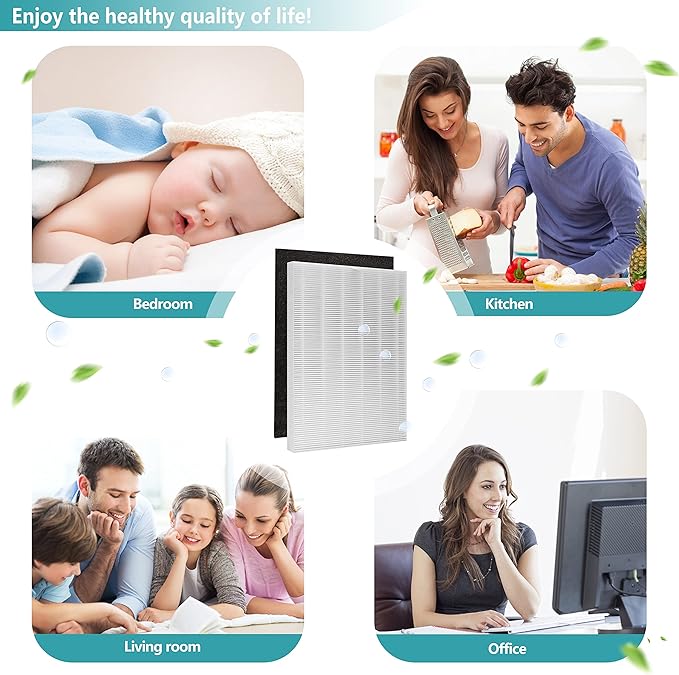 D360 True HEPA Replacement Filter D3 Compatible with Winix D360 Air Purifier, Item Number 1712-0101-02, 2 H13 True HEPA Filters with 8 Carbon Pre-filters