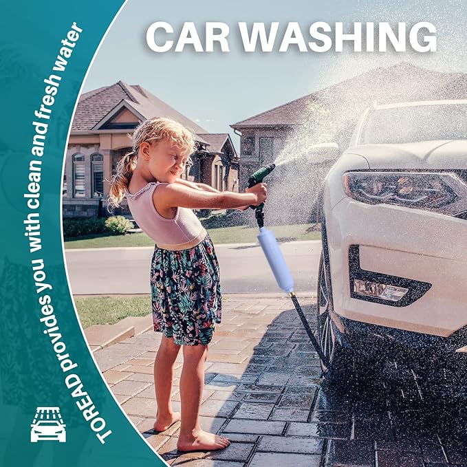 TOREAD Garden Hose Filter for Filling Hot Tub, Spa, Pool, Reduces Chlorine, Heavy Metals, Hard Water, Hose End Prefilter Fits Any Standard 3/4" Garden Hose Thread, Up to 8,000 Gallons, 1 Pack (1)