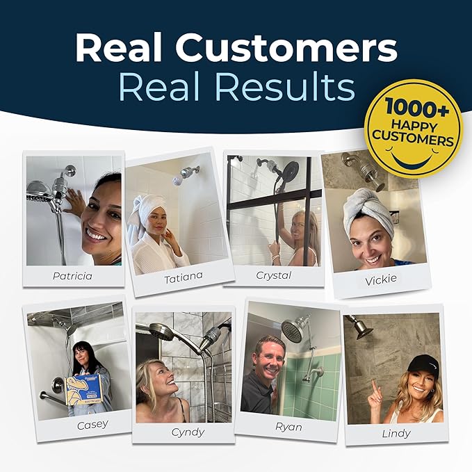 HammerHead Showers® Solid Metal Shower Head Filter – KDF 55 Shower Filter, High Pressure Universal Shower Filters to Remove Toxic Chemicals – Removes Chlorine and Heavy Metals – Brushed Gold