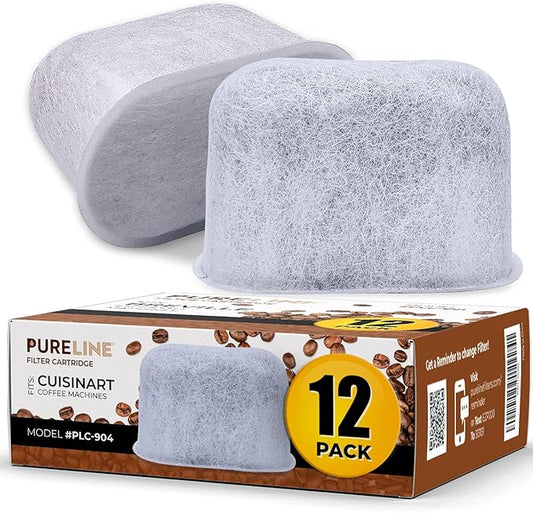 Cuisinart® Coffee Filter Replacement - 12 Pack Cuisinart® Coffee Maker Water Filter by Pureline - Charcoal Water Filter - for all Cuisinart Coffee Machines