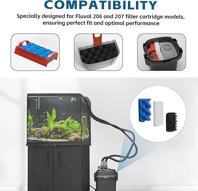10Pcs Bio Media for Fluval 206 & 207 Canister Filters - Aquarium Biological Filter Media