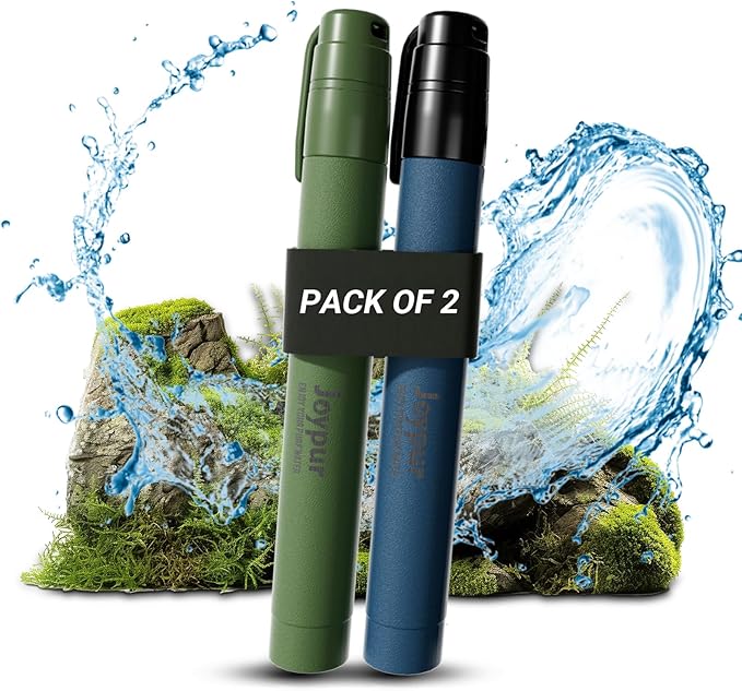 Portable Water Filter Straw Survival, Essential Camping & Hiking Gear, Water Purification Straw for Travel, Biking and Emergency Preparedness