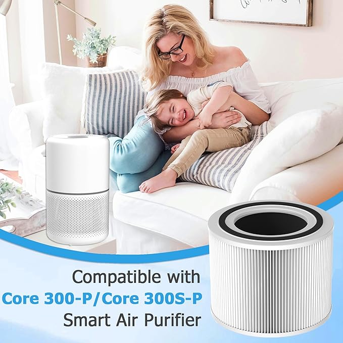 Core 300 𝐖𝐚𝐬𝐡𝐚𝐛𝐥𝐞 Replacement Filter for LEVOIT Core 300, Core 300S and Core 300-P Air Purifier, 3-in-1 H13 True HEPA Filter with High-Efficiency Activated Carbon for Core300-RF, 1 Pack