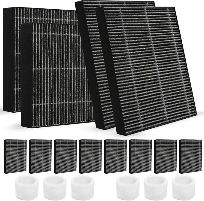 12-Pack Humidifier Premium Replacement Filters for LEVOIT Superior 6000S Smart Evaporative Humidifier + 6-Pack Top Fill Humidifier Filters Replacement, Gray