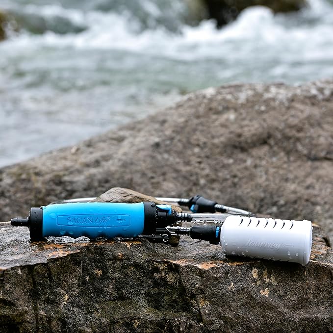 Water Filter Straw, Water Purifier, Ultralight Backpacking Water Filter, Hiking, Camping, Survival, Travel, 2’ Tubing extends to 4’, Purifies 250 Gal