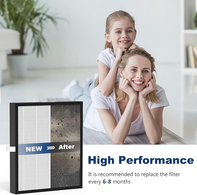 KJ217 Replacement Filter Compatible with MOOKA KJ217 Air Purifier, 3-in-1 Filter Replacement, High-Efficiency Activated Carbon Air Filter, 2 Pack