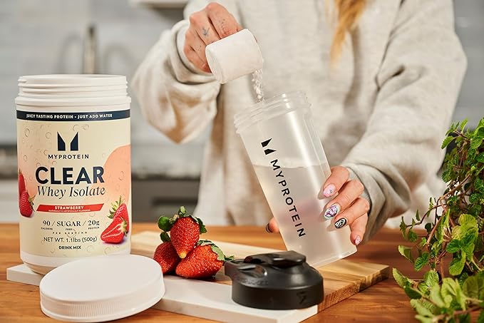 Myprotein Clear Whey Isolate Protein Powder, 1.1 Lb (20 Servings) Strawberry, 20g Protein per Serving, Naturally Flavored Drink Mix, Daily Protein Intake for Superior Performance