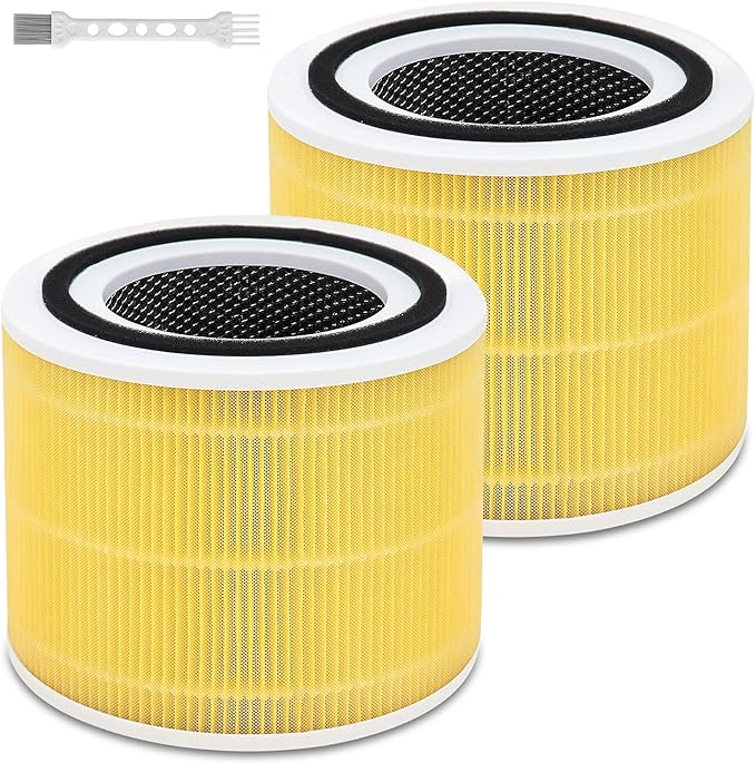2 Pack Core 300/Core P350 Compatible with LEVOIT Core P350/Core 300 and Core 300S, Grade True Filter High-Efficiency Activated Carbon, Compare to Part # Core 300-RF (Yellow-2 Pack)