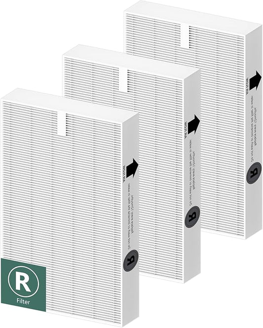 Air Purifier HEPA Filter R Replacement for Honeywell Air Purifier HPA100/200/300 and 5000 Series, Funmit 3 Pack True HEPA Filter Compatible with Honeywell R Filter (HRF-R3 & HRF-R2 & HRF-R1)