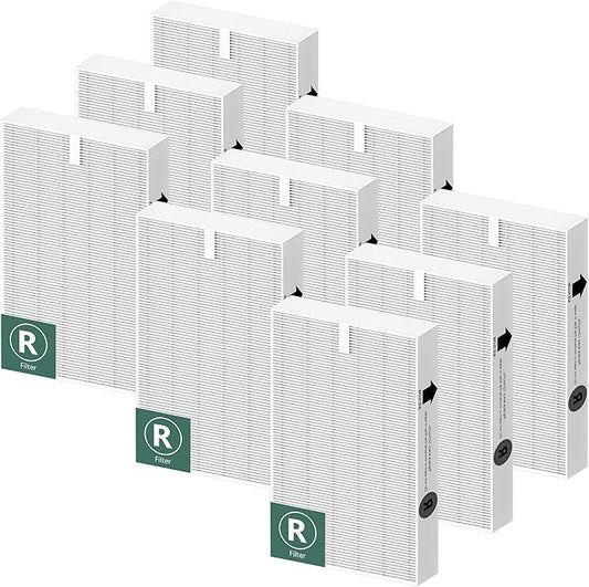 Funmit HEPA Filter R Replacement for Honeywell HPA100/200/300 and 5000 Series, 9 Pack True HEPA Filter Compatible with Honeywell R Filter (HRF-R3 & HRF-R2 & HRF-R1)