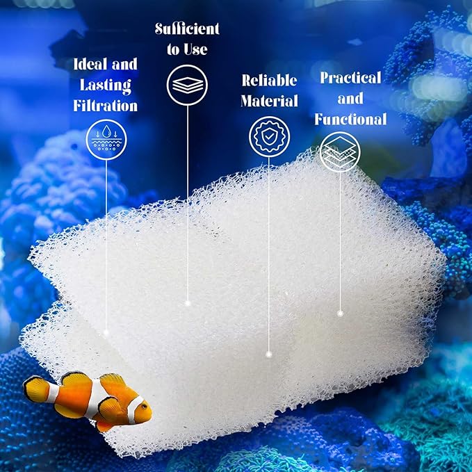 Nosiny 10 Pack Underwater Filter Foam Compatible with Fluval U1 Pads Replacement Underwater Aquarium Filter Media