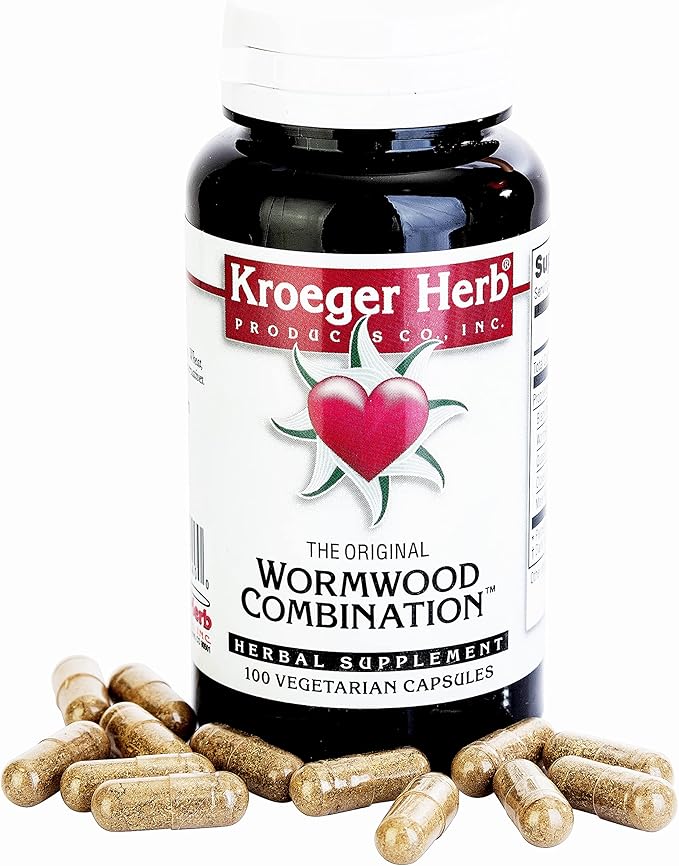 Kroeger Herb, Wormwood Black Walnut Clove Detox Cleanse, Quassia, Worm Wood Detox Cleanse - Wormwood Herb, Non-GMO, Gluten Free, No Preservatives or Fillers - 200 Capsules, Made in USA