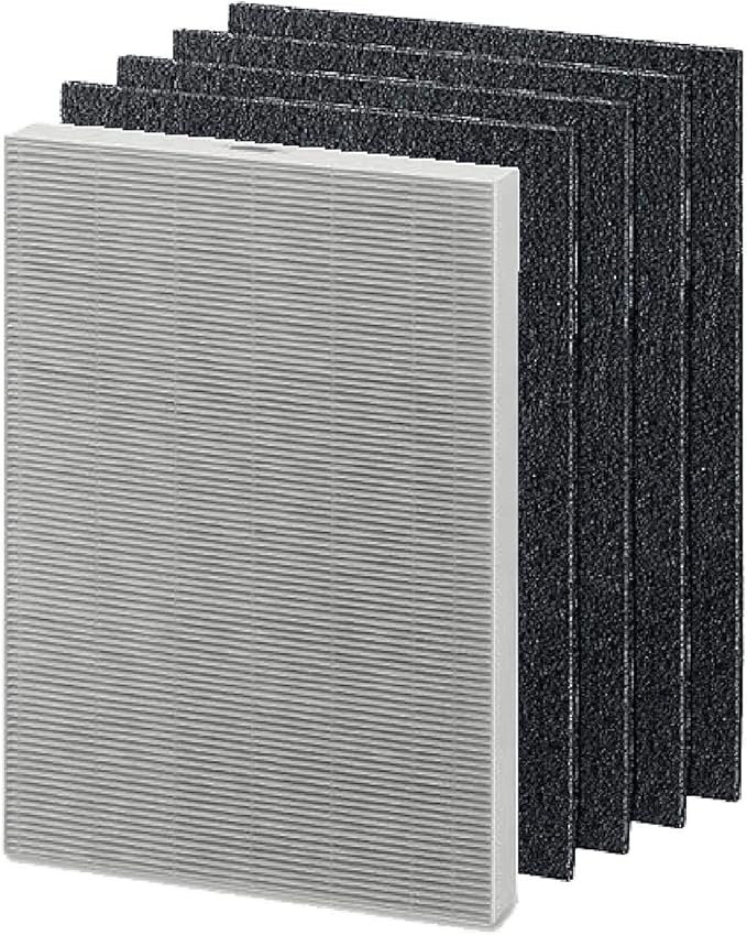 Nispira HEPA Filter and Activated Carbon Pre Filter Replacement Compatible with Fellowes HF-300 Air Purifier AeraMax 290/300 DX95 Fellowes 0, 1 Filter
