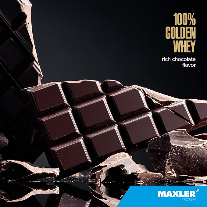 Maxler 100% Golden Whey - 22g of Protein per Serving - High Protein, Low Fat, Low Carb, Complete Amino Acid Profile - Rich Chocolate Protein 5 lb