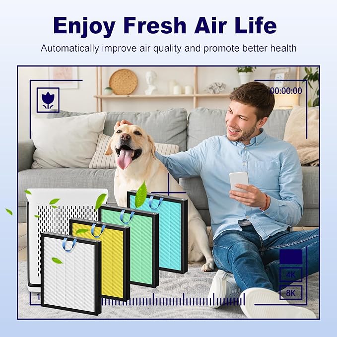 Vital 100S Replacement Filter for LEVOIT Vital 100S and Vital 100S-P Air Purifier, 3-in-1 H13 True HEPA and High-Efficiency Activated Carbon Filter, Vital 100S-RF, 3 Pack, White