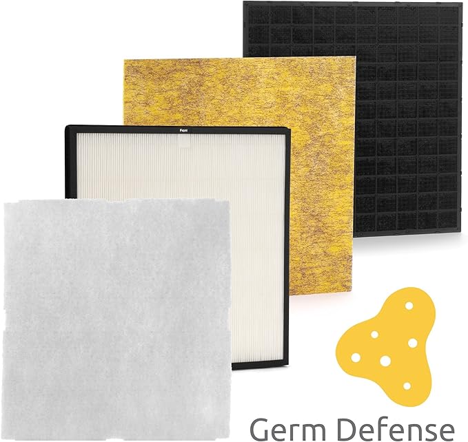 Rabbit Air, MinusA2 Air Purifiers for Home, Ultra Quiet HEPA Air Purifier - Wall Mountable Air Purifiers for Home Large Room, Allergies, Dust, Mold, Smoke & VOCs - (SPA-780N, White, Germ Defense)