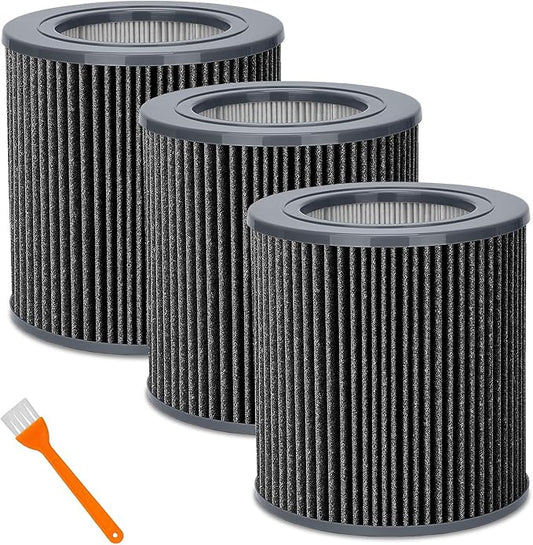 3 Pack Air Mini Replacement Filters Compatible with MolekuleAir Mini & Air Mini+ Air Purifiers, 3-in-1 High-Efficiency True HEPA Replacement Filter (Black, 3 Pack Replacement Filters)