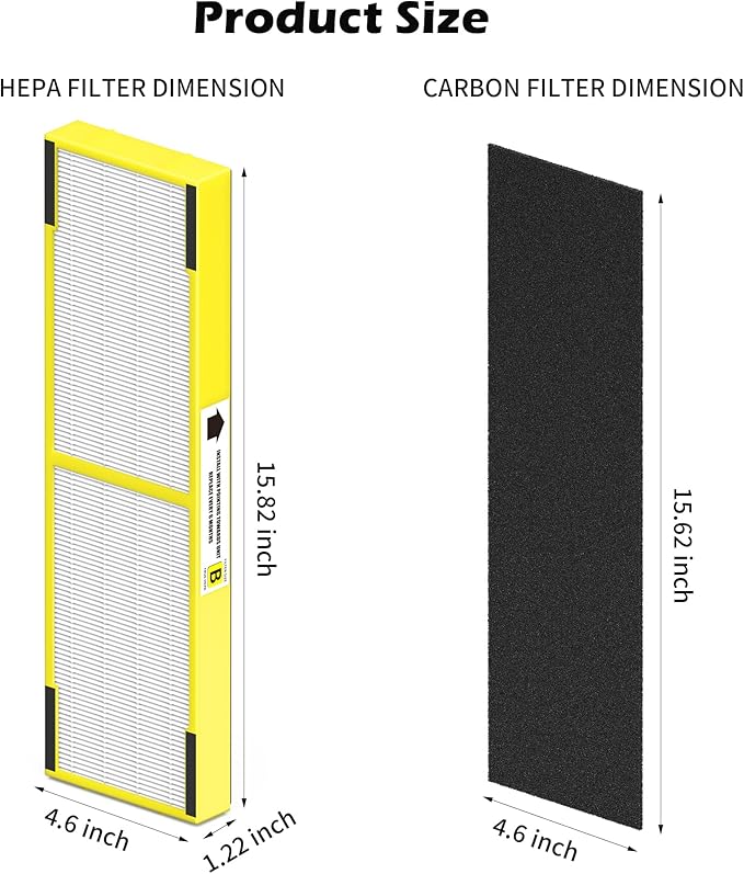 4 Pack FLT4825 HEPA Replacement Filter B ＆ LB4000 Bulb for Guardian AC4825, AC4300, AC4850, AC4800, AC4820, AC4900 Air Cleaner Purifier, 4 HEPA Filters +12 Carbon Filters+ 2 lb4000 uv Bulb