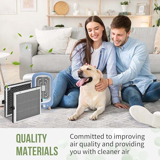 JF 180 Replacement Filter Compatible with Jafanda Air Puri-fier Filter JF180, 3-Stage Filtration with H13 HEPA and Activated Carbon 2-in-1, 2-Set (4 Filters+12 Aroma Pads)
