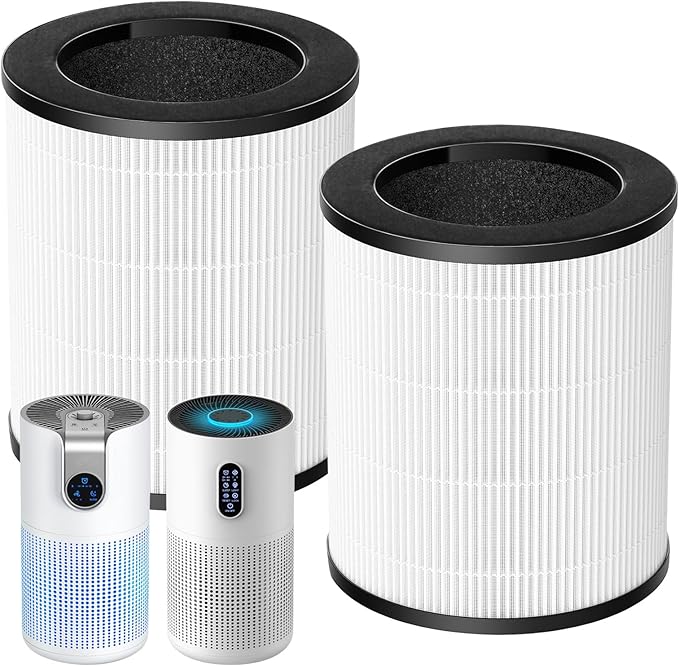 M03 Replacement Filter Compatible with MOOKA M03 & B-D03 Air Purifier, H13 True Filter, High-Efficiency Activated Carbon Filter & Pre-filter, 3-in-1 Filtration System, 2 Pack