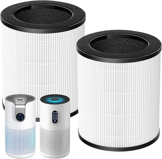 M03 Replacement Filter Compatible with MOOKA M03 & B-D03 Air Purifier, H13 True Filter, High-Efficiency Activated Carbon Filter & Pre-filter, 3-in-1 Filtration System, 2 Pack