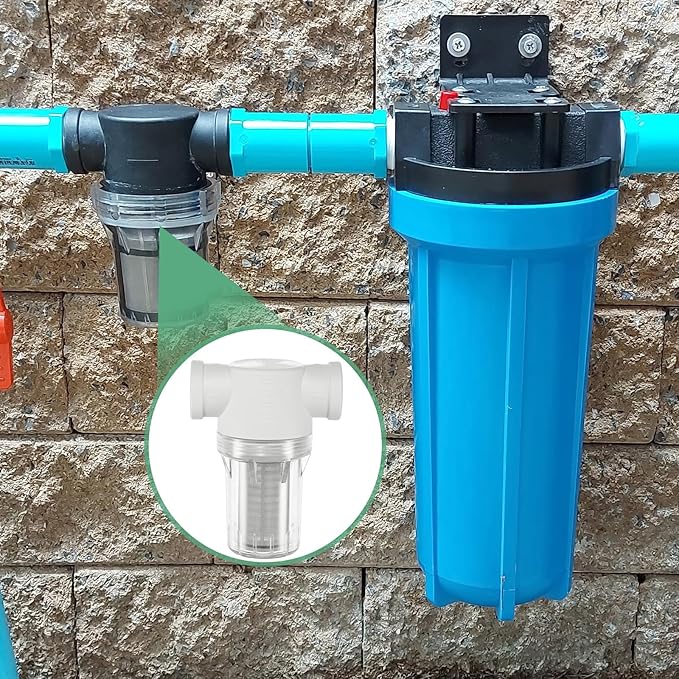 3-Pack Water Pump Strainer with 40 Mesh Stainless Steel Filter Screen, 3/4" Inch Female NPT in-line Strainer for Garden Hose Outdoor RV Water Tank Pressure Washer [White]