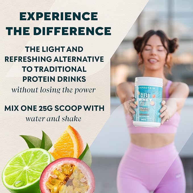 Myprotein Clear Whey Isolate Protein Powder, 1.1 Lb (20 Servings) Fruity Mike and IKE Caribbean Punch Drink Mix, 20g Protein per Serving, Daily Drink for Superior Performance