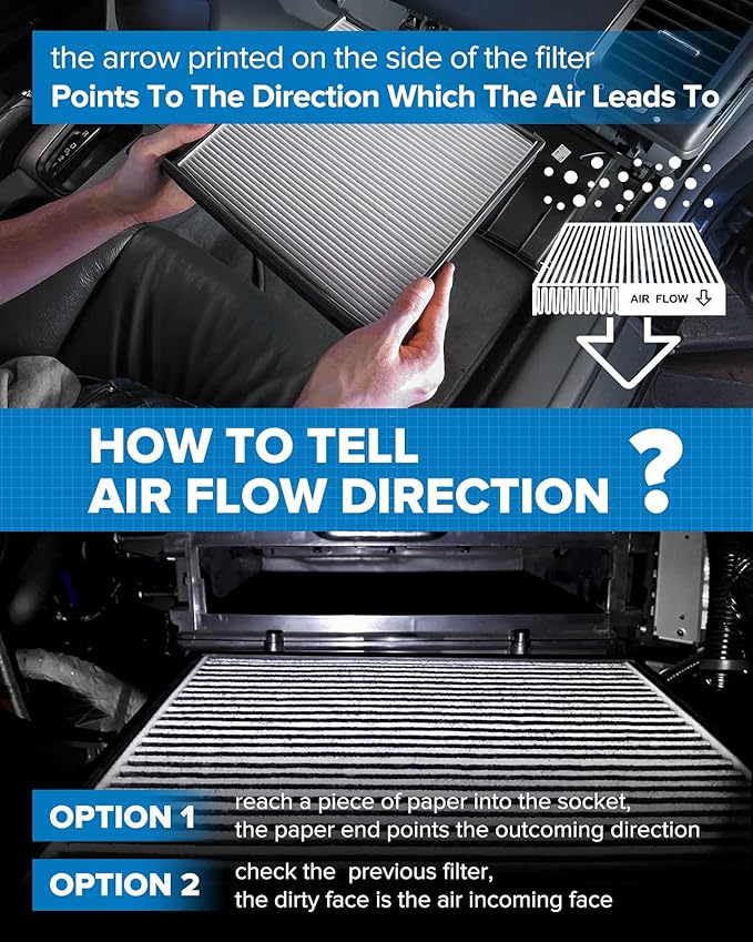 PHILTOP Cabin Air Filter, Replacement for CF10743, Town & Country 2008-2016, Grand Caravan 2008-2020, Armada 2017-2021, Premium ACF007 Cabin Filter with Activated Carbon Filter Up Dust Pollen Odor