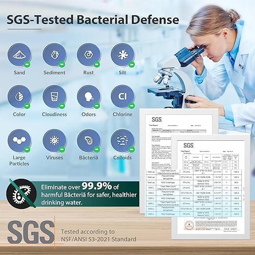 iSpring CW31-BV 3-Stage RV Water Filter System, SGS-Tested up to 99.99% Bacteria and Viruses Removal, Reduces Chlorine, Lead, and Sediment, Leak-Free, Tankless, 3/4" Lead-Free Brass Hose Connectors