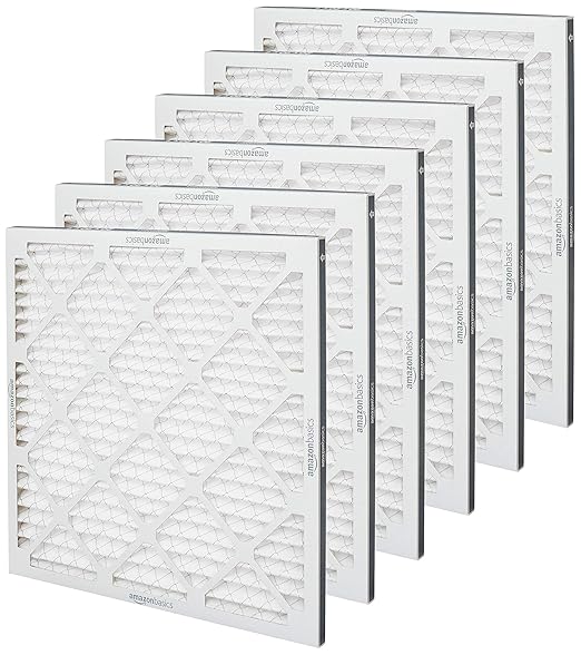 Amazon Basics 20x20x1 Air Filter 6 Pack, MERV 11 AC Furnace Filters (Actual Size: 19.75 x 19.75 x .75)