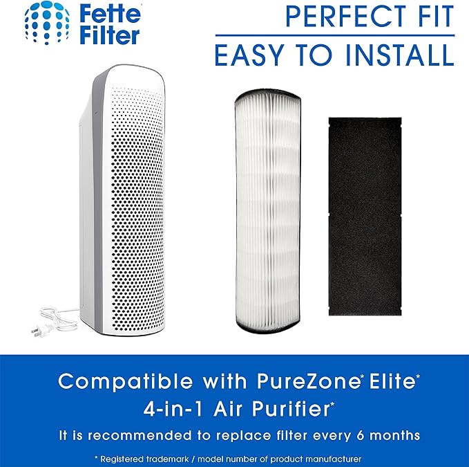 Fette Filter - PEAIRTWR Premium True Hepa 2-in-1 H13 Replacement Filters Compatible with Pure Enrichment PureZone Elite 4-in-1 Air Purifier PEAIRTWR includes 1 Replacement Filter.