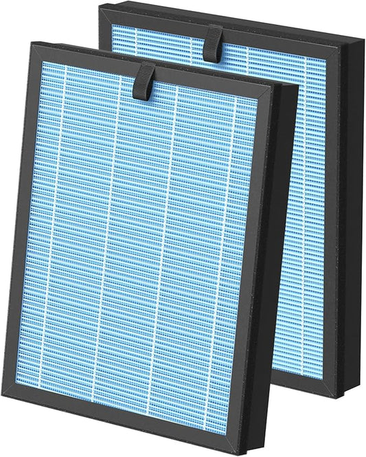 OFFICIAL MJ005H Replacement Filter for POMORON MJ005H Air Purifiers, HEPA Air Filter, 4-Stage Filtration, Activated Carbon Multi-Layer Filter for Dust Smoke Pet Dander Pollen, 2 Pack