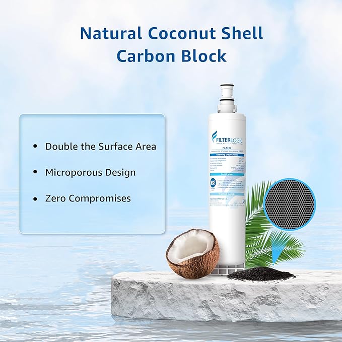 Filterlogic 4396508 Refrigerator Water Filter, Replacement for Whirlpool EDR5RXD1, EveryDrop Filter 5, PUR W10186668, NLC240V, 4396510, 4396508P, 4392857, WF-4396508, Pack of 3