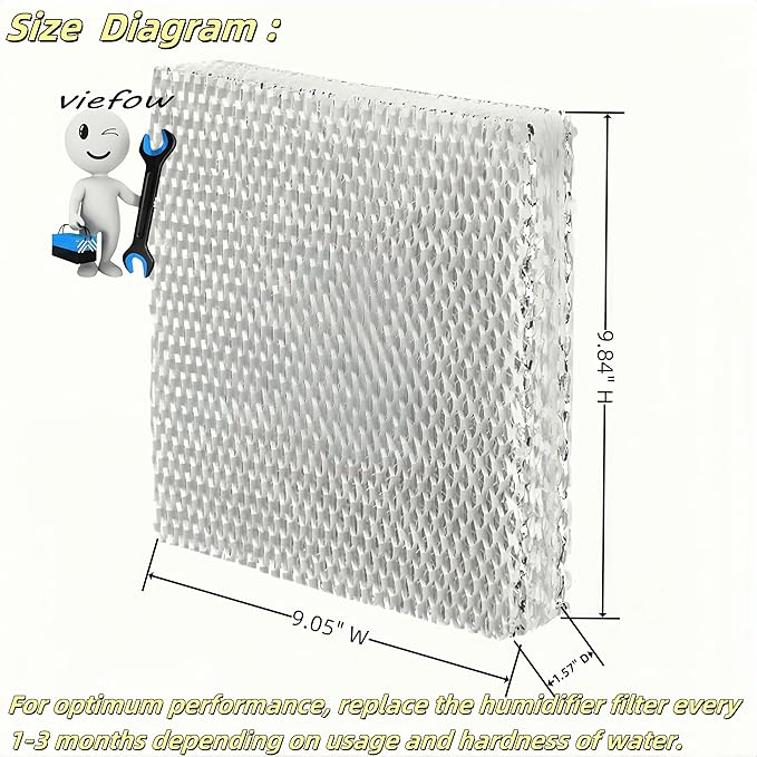 2Pieces Water Panel Humidifier Filter Pad Replacement for AprilAir-e110 220 500 500A 500M 550 550A 558, H-oneywell HC22P HC22P1001 HC22A1007 Whole House Humidifiers,Furnace Humidifier Filter