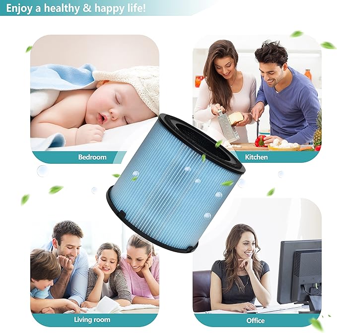 Air Purifier AP1001 Replacement Filter, Compatible with AIRTOK AP1001 Air Purifier, Part # AP1001-RF, 5-Layer Purification System, H13 True HEPA Filter, 2-Pack