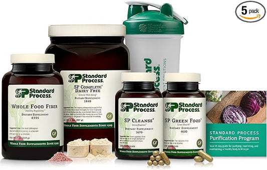 Standard Process Purification Product Kit with SP Complete Dairy Free and Whole Food Fiber - Whole-Body Detox Program - Includes Guide - Vegan, Gluten-Free & Non-Dairy - 21-Day Kit
