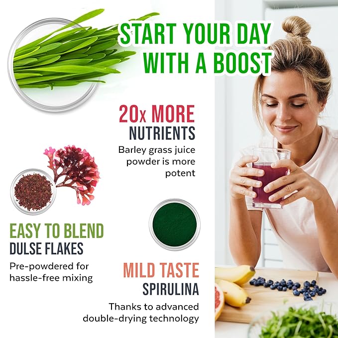 Numami Organic Detox Smoothie Mix with Healthy Spirulina, Atlantic Dulse and Barley Grass Juice Powder