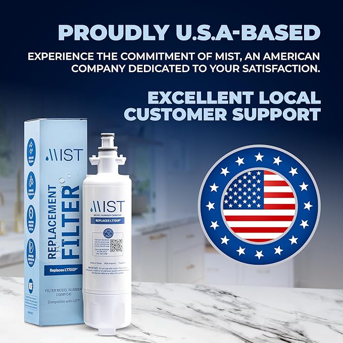 Mist Fresh LT120F Refrigerator Air Filter Replacement and ADQ36006101 Water Filter Replacement for LG, ADQ36006102, Kenmore Elite 9690, 46-9690, 469690, RFC 1200A, FML-3, (3 & 3 Pack bundle)