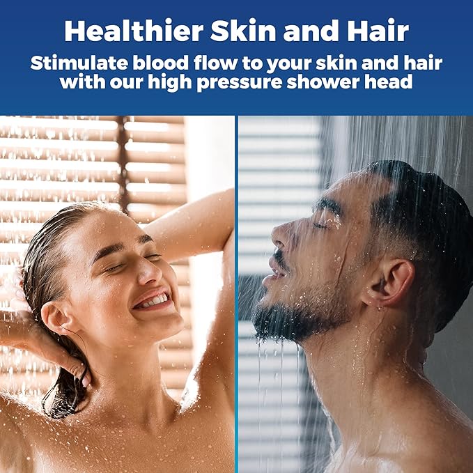 High Pressure Shower Head - Anti-Clogging Silicone Nozzles - 2.5 GPM Removable Restrictor - Easy to Clean Adjustable Replacement - easy to install with Plumbers Tape - 6 inch - Brushed Nickel Finish