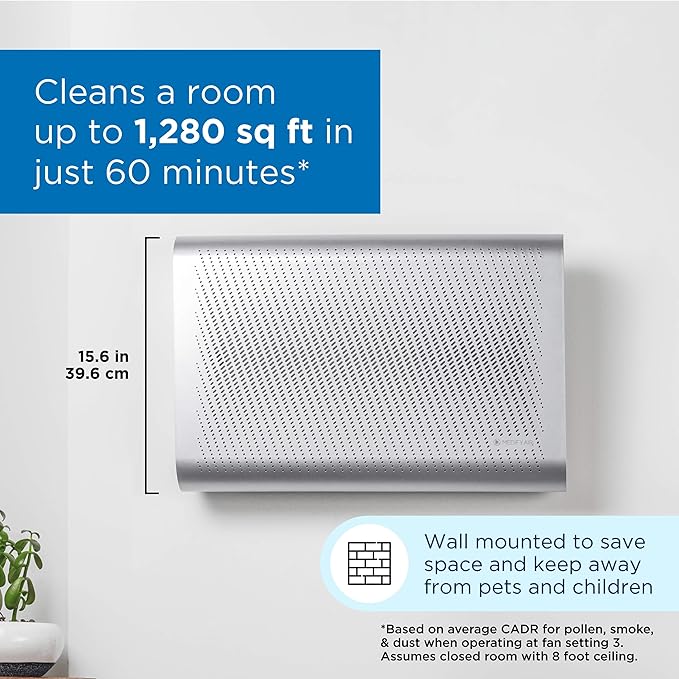 Medify MA-35 Air Purifier with True HEPA H13 Filter | 1,280 ft² Coverage in 1hr for Allergens, Smoke, Wildfires, Odors, Pollen, Pet Dander | Removal to 0.1 Microns | Silver, 1-Pack