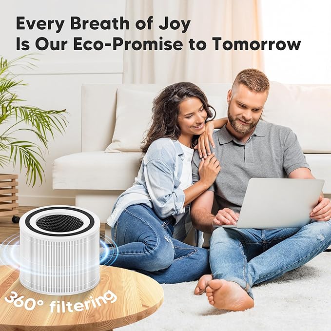 Core 300 Replacement Filter for LEVOIT Core 300, Core 300S and Core 300-P Air Purifier, 3-in-1 H13 True HEPA Filter Replacement, Compared to Part # Core 300-RF, 4 Pack, White