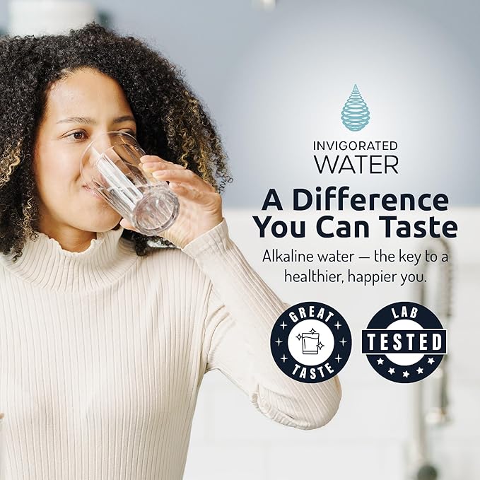 Invigorated Water - pH002 Alkaline Water Filter Cartridge, Replacement Filter for Water Pitchers, Ultrafiltration System, 264 Gallons/Filter Capacity (3 Pack)