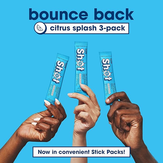 Recovery Drink Powder Packets, Citrus Splash (3 Pack, Stick Pack) - Support for a Night Out - Premium Hydration Packets with Electrolytes & Vitamins for Liver & Gut Support, Energy & Focus