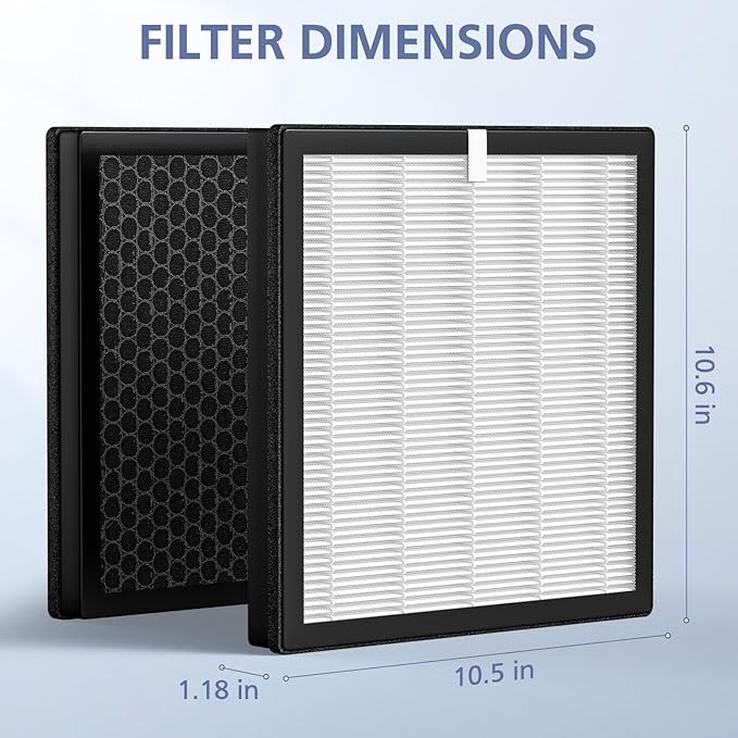 G3 Air Purifier Repalcement Filter Compatible with AMEIFU G3 Sferf-30 (FXAP2W), for VEWIOR A3, For Tailulu HQZZ-260 Air Purfier, 3-in-1 True HEPA Air Cleaner Filter, 2 Pack